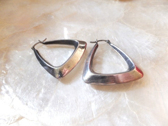Sterling Silver Triangle Earrings