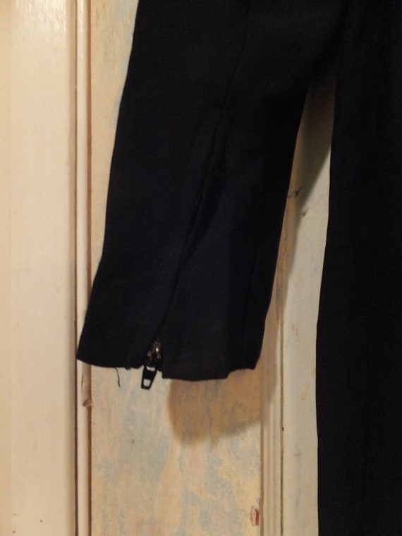 1960's Black Crepe Dress Sequins, Satin - image 7