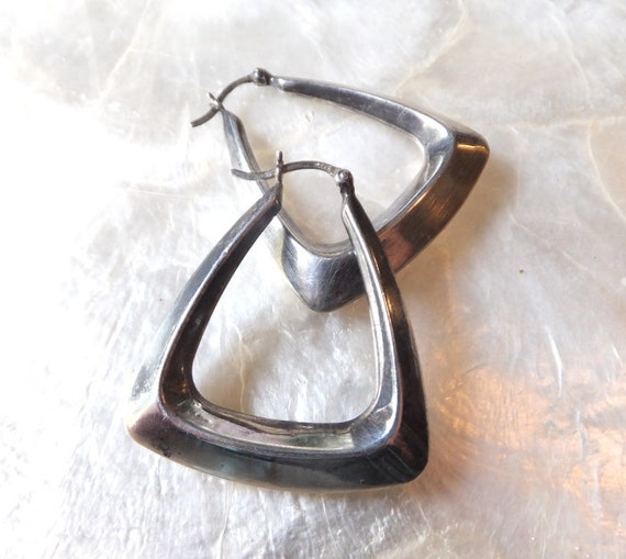 Sterling Silver Triangle Earrings - image 2
