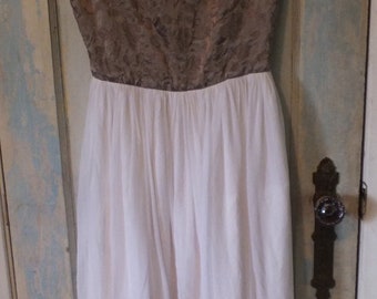 1950's-60's Handmade Silk and Damask Dress