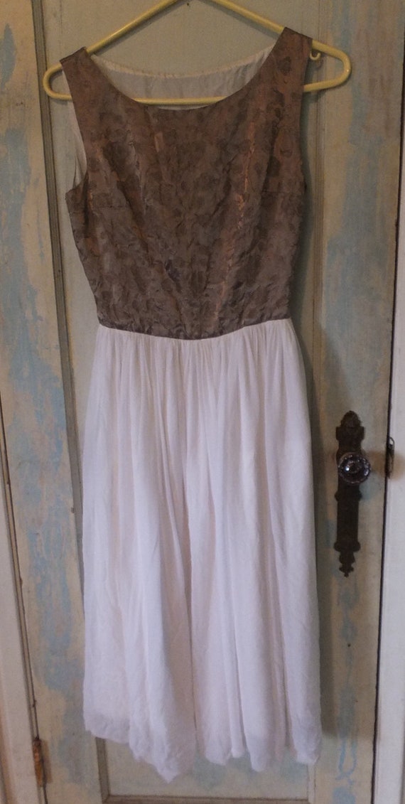 1950's-60's Handmade Silk and Damask Dress