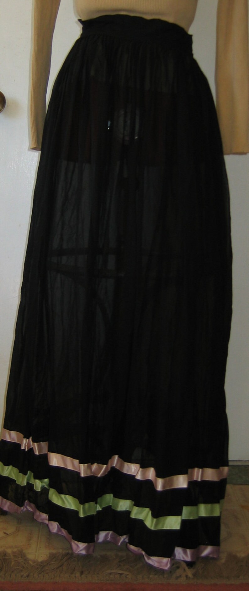 Silk Chiffon Long Maxi Skirt image 3