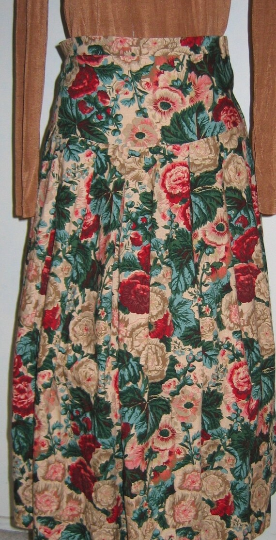 Linen Floral Skirt - image 3