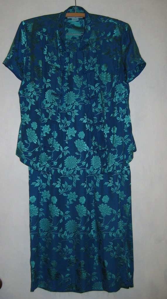 Asian Silk Damask Dress - image 3