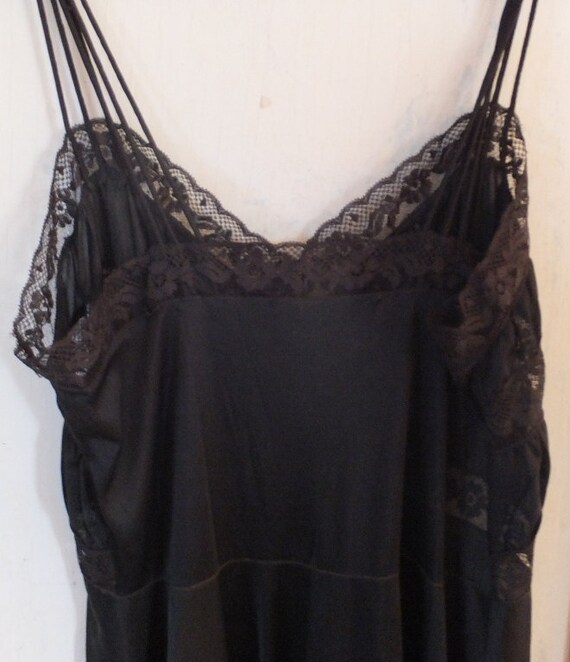 1950's Black Lingerie, Night Gown, Peignor, Floor… - image 3