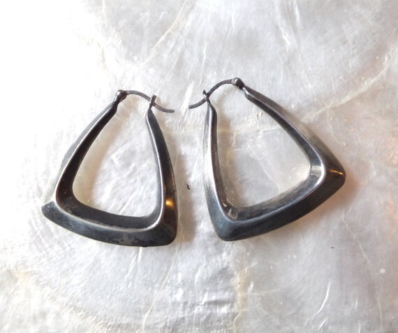 Sterling Silver Triangle Earrings - image 3