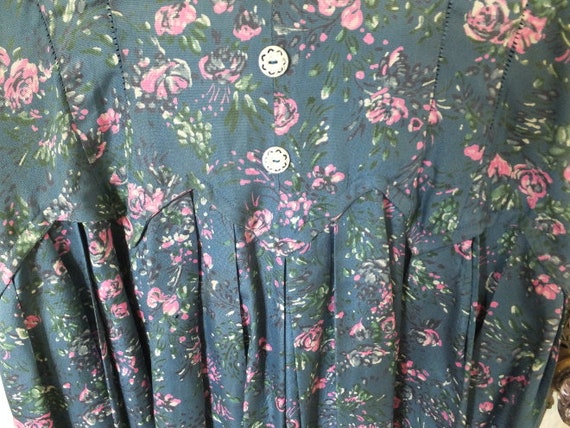 1950's  Floral Dress , Handmade Dress, Flowered D… - image 2