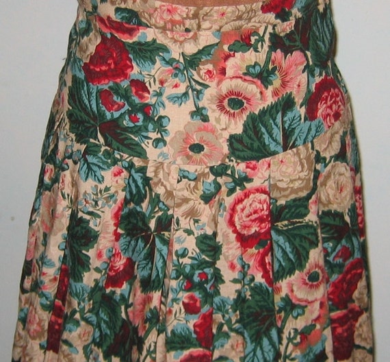 Linen Floral Skirt - image 1