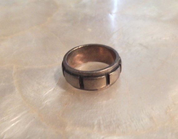 Vintage Sterling Silver Band Ring - Signed Vintag… - image 2