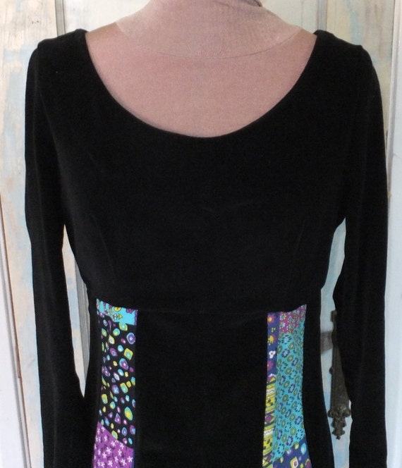 1960's-70's Maxi Black Velvet Dress