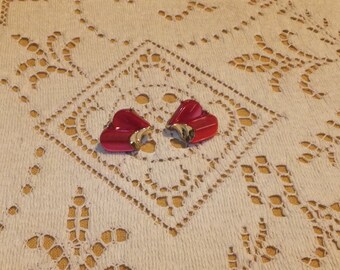 Red Lucite Earrings