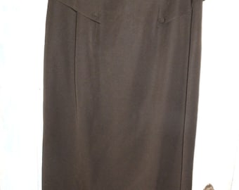 1940's Style Women's Brown Skirt, Vintage Brown Skirt