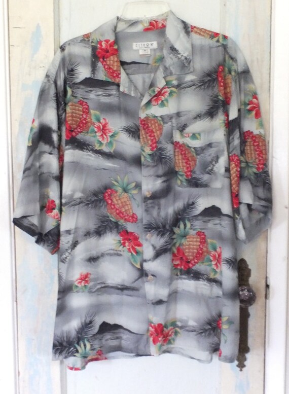 Hawaiian Shirt Rayon Mens - image 4