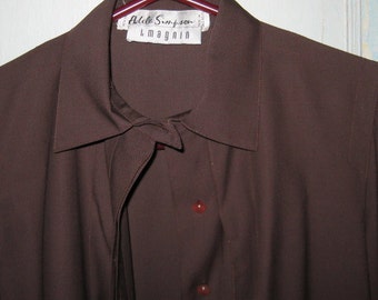 Adele Simpson Brown Wool Dress/Trench Coat