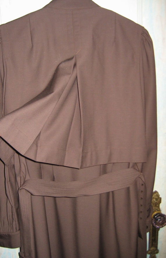 Adele Simpson Brown Wool Dress/Trench Coat - image 2