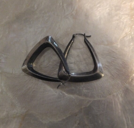 Sterling Silver Triangle Earrings - image 5
