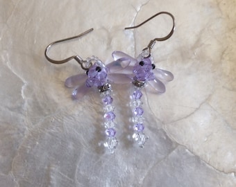 Handmade Dragonfly Crystal EarringsBeaded