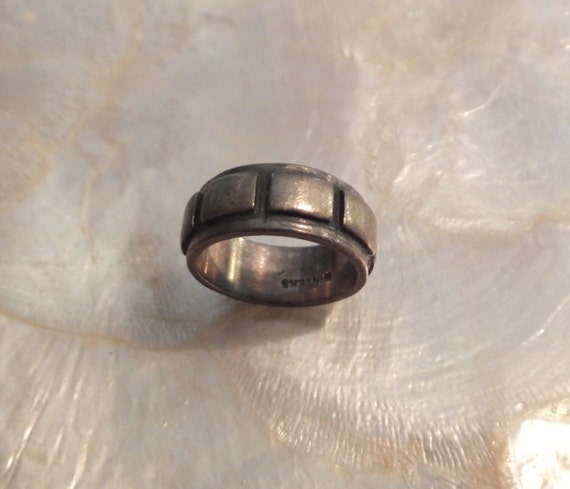 Vintage Sterling Silver Band Ring - Signed Vintag… - image 3