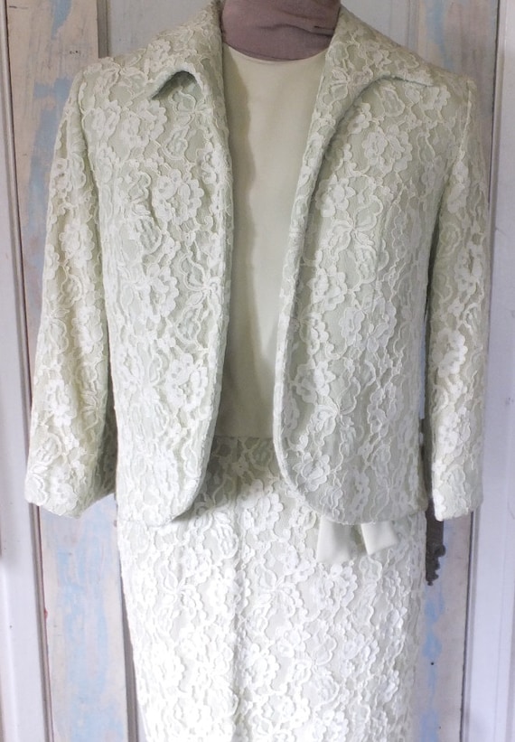 1960's Lace Dress 2 PC Suit, Jackie O