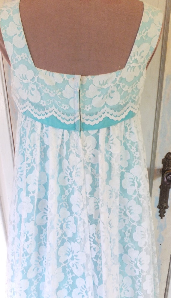 1960's-70's Lace and Taffeta Maxi Dress - image 2