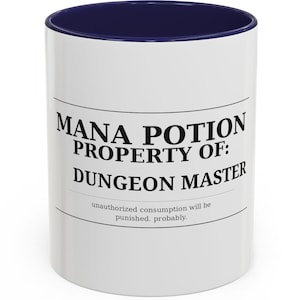 Taza personalizada con diseño de poción de maná / Taza de café personalizada para gamers / Regalo para juegos de rol / Taza de D&D / Taza divertida para gamers / Regalo para nerds / Jugador de juegos de mesa