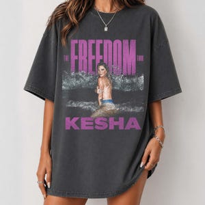 kesha purple dress t shirt Kesha Long Sleeve Concert Pink Tie Dye Shirt Medium Double Sidedn