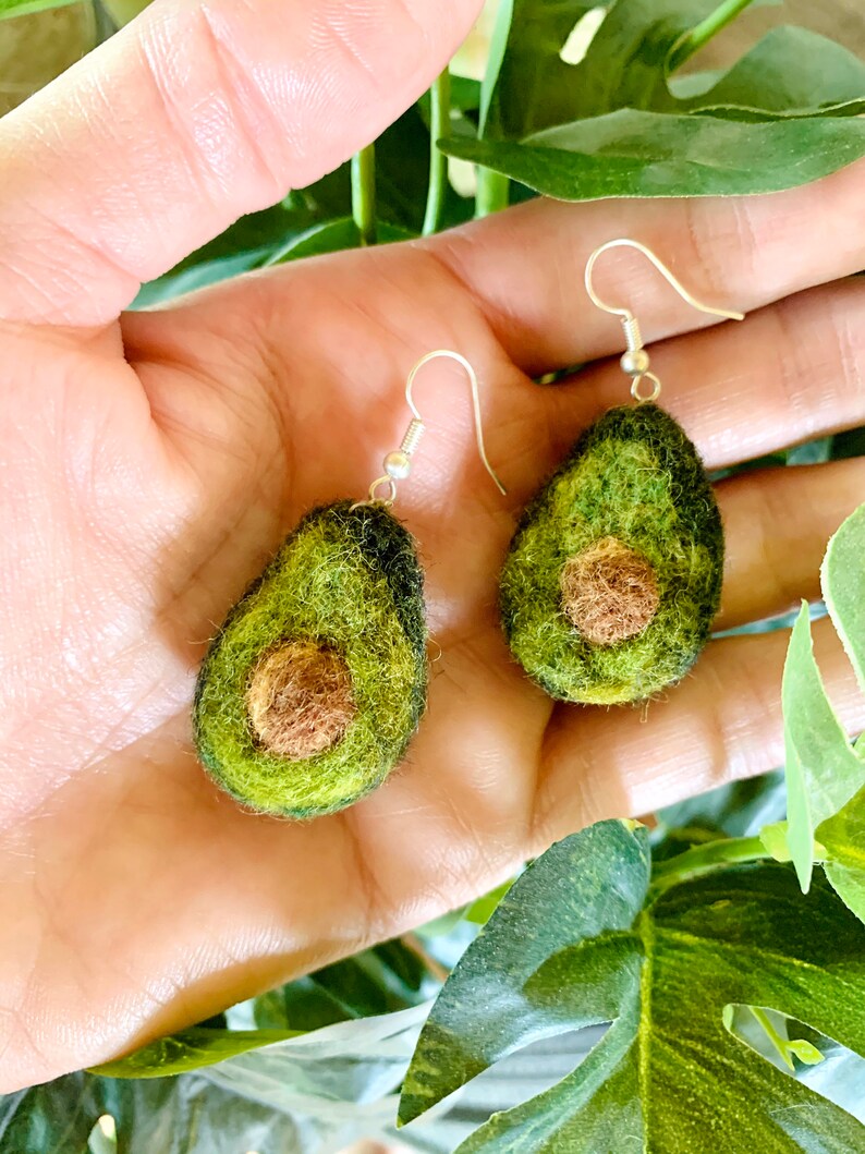 needle felted avocado