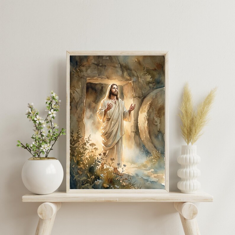 Jesus Christ Resurrection Art Christian Printable | Digital Download ...