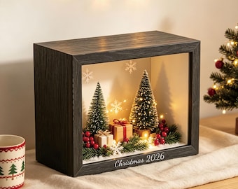 Custom Shadow Box Frame, Personalized Wooden Display Frame,Deep 3D Keepsake Frame for Dried Flowers, Wedding Memories,Family Home Decor Gift