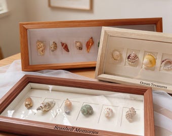 Personalized Shell Display Frame DIY Shadow Box Frame Beach Memory Frame Pressed Flower Display Case Tabletop Keepsake Gift
