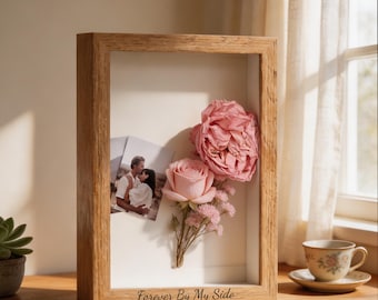 Custom Engraved Shadow Box Frame, Removable Front Panel 3D Display Frame, Personalized Deep Memory Frame for Photos & Keepsakes