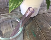 Translucent Pink Glass Smoothie Straw