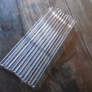 10 piece  customizable handblown crystal clear glass Drink Stir Sticks Kitchen Housewares set by OceanBeachGlass Free Shipping Etsy