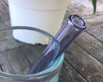 12mm Borosilicate Glass Smoothie Straw Translucent Purple by Ocean Beach Glass Free Shipping Etsy