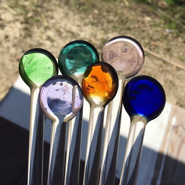 High End Glass Stir Sticks in Multicolor by OceanBeachGlass
