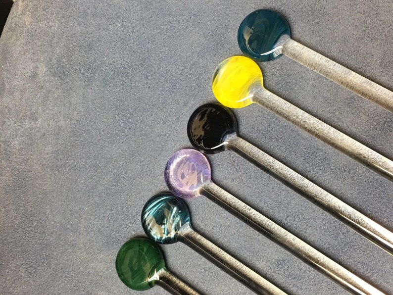 Handblown Glass Stir Sticks customizable by OceanBeachGlass image 2