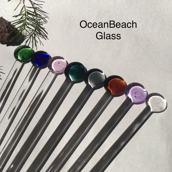 Fully Customizable Glass Stir Sticks Set of 8 Select your Colors Length and Diameter by OceanBeachGlass