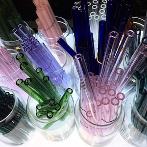 x3 Borosilicate Glass Straw Set Customizable OceanBeachGlass Free Shipping in USA Etsy