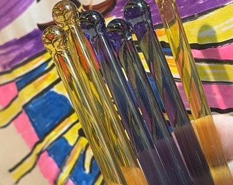 One of a kind Ready to ship Complimenting Colors stir stick set purple and yellow