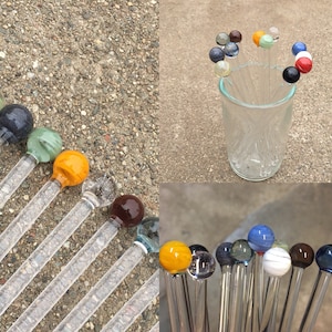 Random Color Dozen Martini Drink Stirs customizable by Ocean Beach Glass