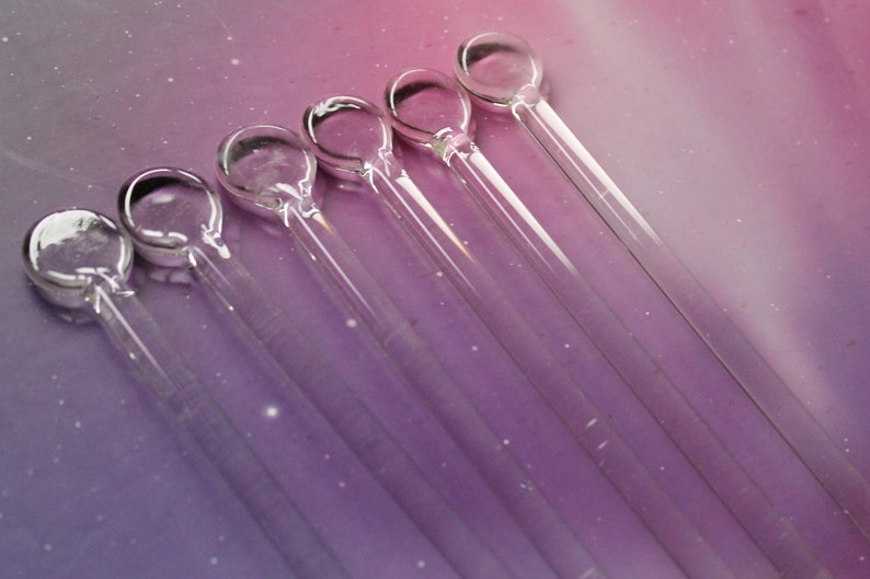 Handblown Glass Stir Sticks customizable by OceanBeachGlass image 1