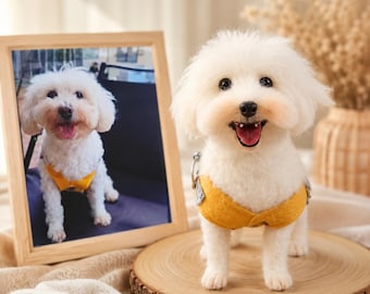 Custom Needle Felted Dog Figurine,Wool Felt Pet Portrait,Personalized Pet Memorial Gift