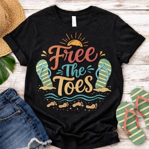 Free the Toes Beach tee | V-neck T-Shirt