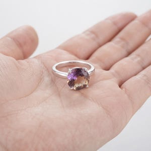 Ametrine Ring Ametrine Gemstone Ring 925 Sterling Silver Ring Purple Yellow Bi Color Ring Statement Cocktail Ring Handmade Jewelry Gift