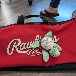 Crocheted Softball Turtle Plush | Handmade Sports Keepsake, Coach Gift