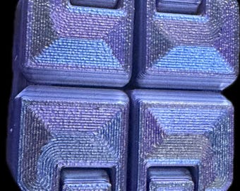 3D Printed Infinity Cube Fidget Toy, Articulated Stress Relief, Pocket Sized PLA