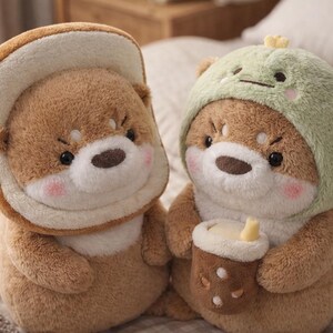 Kawaii Otter Plush Toy, Soft Cartoon Animal Pillow, Huggable Stuffed Cushion, Kids Birthday Gift
