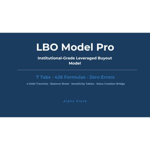 LBO Model Pro | Leveraged Buyout Financial Model, PE, IB, Irr; Moic; Sensitivity Tables (.xlsx)
