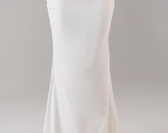 Mermaid Bridal Skirt | Fitted High Waist Wedding Skirt | Ivory Duchess Satin | Train