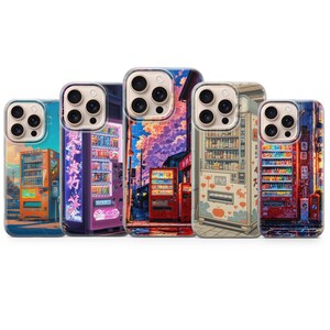 自動販売機デザインのスマホケース（iPhone 17 Pro Max、16e、15、14、13、Samsung S25 Ultra、S24 FE、A56、A16、Pixel 10 XL、9a、8、7対応）